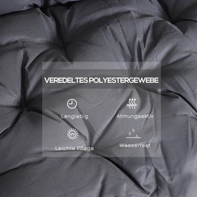 Outsunny Poduszka na Ławkę Huśtawkę Ogrodową Szara 98x100x8 cm Idealna do Komfortowego Siedzenia | Aosom PL