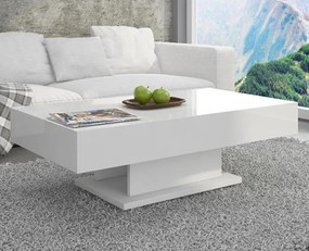 Stolik kawowy do salonu Orido 90x60 cm, kolor biały połysk