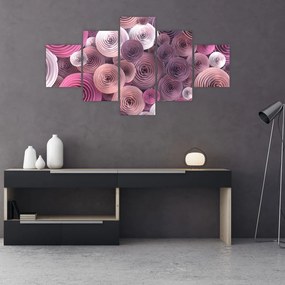 Abstrakcyjny obraz kwiatów róży (125x70 cm)