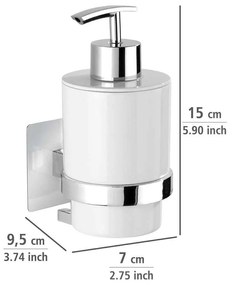 Dozownik na mydło w płynie QUADRO z uchwytem Turbo-Loc, WENKO