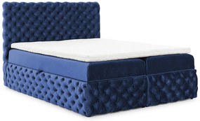 Granatowe łóżko kontynentalne z pojemnikiem 5 rozmiarów S5-F45