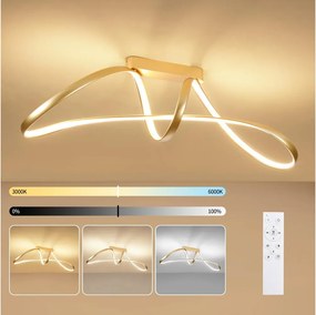 Brilagi-LED ściemnialny przysufitowy żyrandol TWISTER LED/60W/230V 3000-6000K złoty + pilot