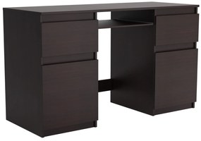 Biurko komputerowe młodzieżowe szkolne 140 cm z półką szufladami REMI2 Wenge