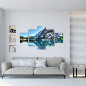 Obraz wysokogórskiego jeziora (125x70 cm)
