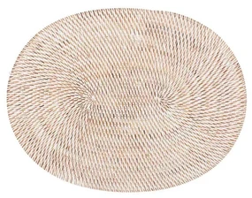 Biała rattanowa mata stołowa Tiseco Home Studio, 30x40 cm