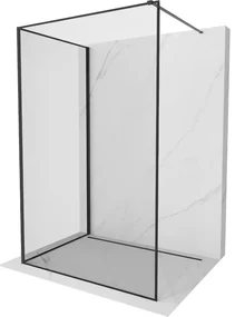 Mexen Kioto ścianka prysznicowa Walk-in 90 x 70 cm, czarny wzór, czarna - 800-090-212-70-70-070