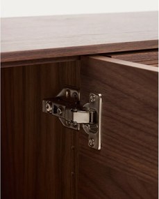 Ciemnobrązowa szafka pod TV w dekorze orzecha 200x46x40 cm Norlen – Kave Home