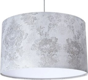 Srebrno-biała lampa wisząca z abażurem - S393 A7-M95