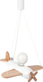 Biało-naturalna lampa wisząca dla dzieci samolot - S201 L4-P77