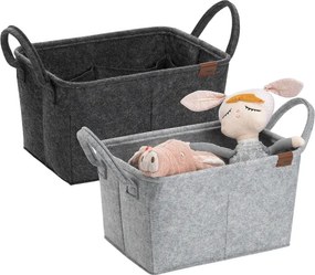 Kela Koszyk do przechowywania z uchwytami Fay, 35 x 25 cm, ciemnoszary