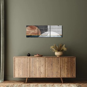 Obraz - Kształty i tekstury (z zegarem) (90x30 cm)