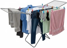 Srebrna rozkładana suszarka na pranie N0-R93