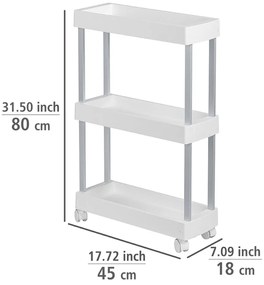 Biały plastikowy regał na kółkach 45x80 cm Mino – Wenko