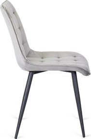 Krzesło Tapicerowane GOMEZ Szare Welurowe Nowoczesne Loft