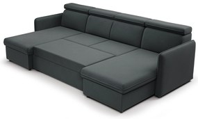 Narożnik z funkcją spania Barcelia U - szara tkanina Asti 19