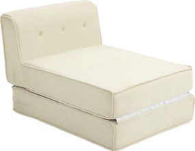 HOMCOM Sofa Podłogowa, Składana Mata dla Gości, Lekka, Pokrycie Sztruksowe, 73x100x60 cm, Kremowa