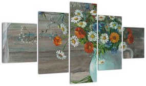 Obraz - Kwiaty polne, obraz olejny (125x70 cm)