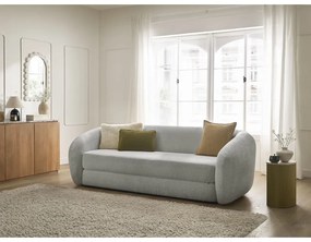 Jasnoszara rozkładana sofa z tkaniny szenilowej 228 cm Neyo – Bobochic Paris