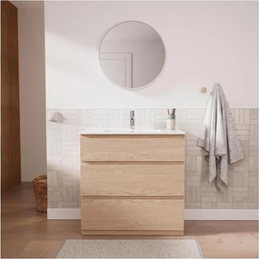 Szafka pod umywalkę pojedynczą 80 cm - z blatem ceramicznym SORRENTO