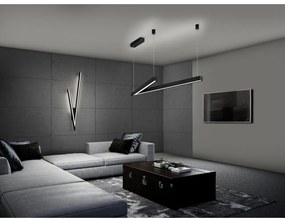 Czarna lampa sufitowa LED ze sterowaniem głosowym/mobilną aplikacją i metalowym kloszem 35x127.5 cm Cicanto – CINQUE