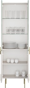 Witryna Malmi 60 cm czterodrzwiowa - kaszmir / złote nóżki