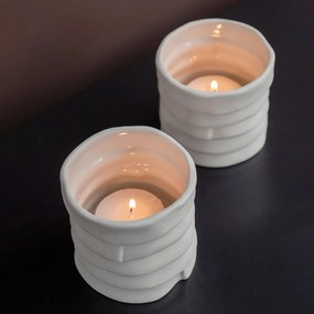 Porcelanowe świeczniki zestaw 2 szt. Ribbon – Mette Ditmer Denmark