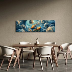 Obraz - Złote rybki (170x50 cm)