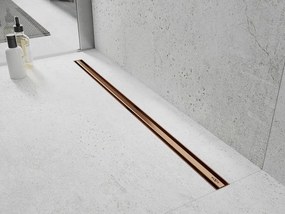 Mexen Flat 360° Slim odpływ liniowy obrotowy 50 cm, miedź szczotkowana - 1C41050