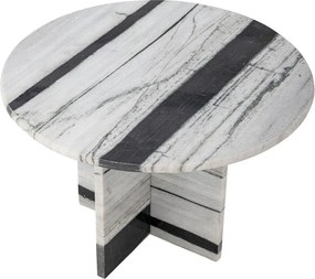 Czarno-biały marmurowy okrągły stolik ø 61 cm Rosito – Bloomingville