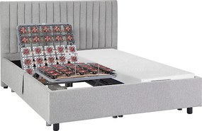 Łóżko elektryczne relaksacyjne dekoracyjne płytkowe + materac z pamięcią kształtu - 2 x 70 x 190 cm - Tkanina - Szary - SASORA marki DREAMEA