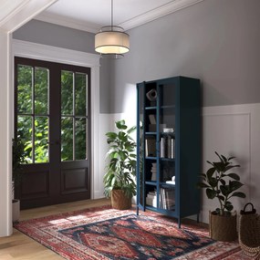 Metalowa witryna wysoka Modern Angelo granatowa