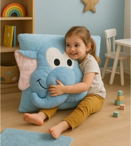 PROMOCJA Dziecięca poduszka CUDDLI FRIENDS 70x70 cm pluszowa - różne kolory II. jakość Kolor: Niebieski