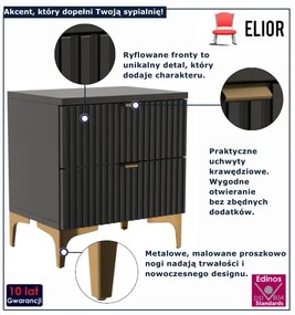 Czarna szafka na złotych nóżkach B5-F08