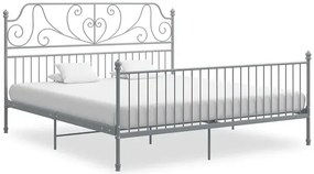 Szare metalowe łóżko małżeńskie 200x200 cm - Hadson