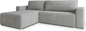 Masseno Narożnik CALTI z funkcją spania i pojemnikiem na pościel Narozniki L, Rozkładana sofa - Jasnoszary, TILIA 86