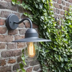 Zewnetrzna Rustykalna lampa ścienna zewnętrzna ciemnoszara IP44 - Kansas Rustykalny / Vintage Oswietlenie zewnetrzne