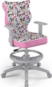 Obrotowe krzesło dla młodzieży Duo Grey rozmiar 6 (159-188 cm) wzory i podnóżek