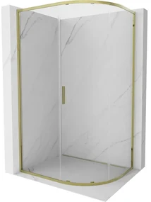 Mexen Exo kabina prysznicowa półokrągła rozsuwana 90 x 80 cm, transparent, złota - 8131-090-080-50-00