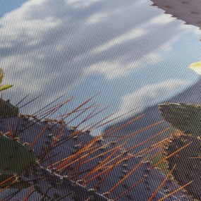 Obraz opuncji (z zegarem) (90x30 cm)