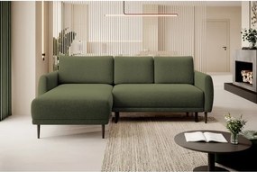 Narożnik BONO z funkcją spania Drewniane nóżki Eleganckie podłokietniki Głębokie siedzisko Lewa strona Barrel 38