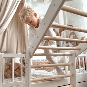 Czarna drabinka pikler z litego drewna sosnowego 61x112x94 cm Montessori – Meowbaby