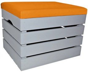Pufa kufer skrzynia drewniana sosnowa siedzisko 50cm malowana szara