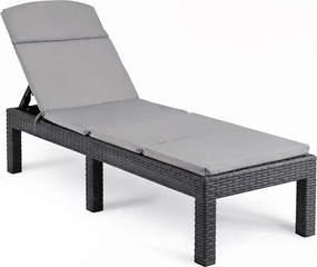 Leżak ogrodowy basenowy Aquaris SL-01C z poduszką, składany, kolor szary