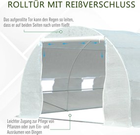 Outsunny Szklarnia Foliowa Ogrodowa Duża Biała 450x200x200cm Ochrona Roślin | Aosom PL