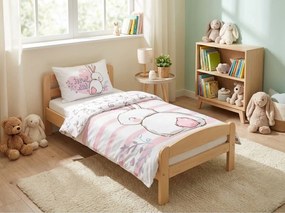 PrzytulneMieszkanie.pl PrzytulneMieszkanie.pl Bawełniana pościel do łóżeczka BUNNY SWEET biała Rozmiar pościeli: 40 x 60 cm | 100 x 135 cm