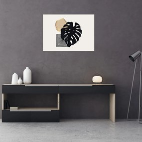 Obraz - Abstrakcja z tropikalnymi liśćmi N⁰2 (70x50 cm)
