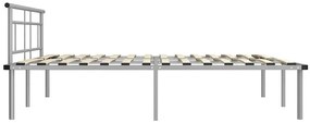 Szare metalowe łóżko małżeńskie 200x200 cm - Nikel