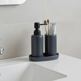 Zestaw łazienkowy PLY, ceramiczny dozownik, kubek i taca