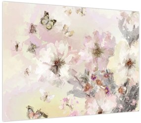 Obraz - Kwiaty malarstwo (70x50 cm)