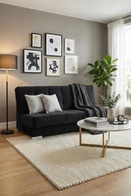 Czarna rozkładana wersalka z funkcją spania H5-F55